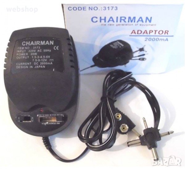 Мрежов адаптер 3173, нестабилизиран, комбиниран, 12V/9V/7,5V/6V/4,5V/3V/1,5V, 2A, 24W, снимка 1