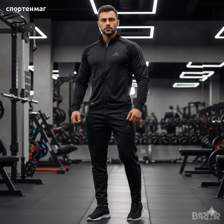 Мъжки анцуг ADIDAS CLASSIC черен / бяло ИЛИ черен / сиво, снимка 1