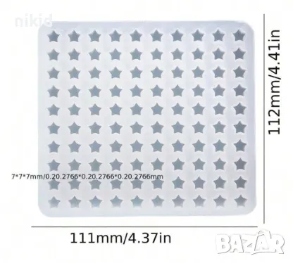 100 мини звезди звездички звезда силиконов молд форма фондан смола шоколад  декор, снимка 1