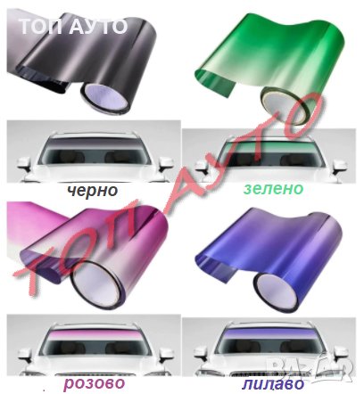 Фолио За Предно Стъкло За Кола Соларно UV Защита Цветно 150см х 20см, снимка 1