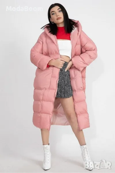 Розово дамско дълго зимно яке , снимка 1