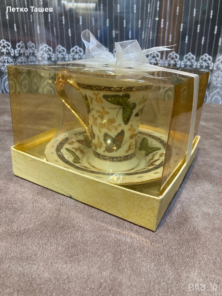 порцеланова чаша с чинийка, снимка 1