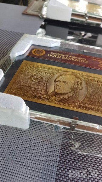 Позлатени долари в стъклена рамка , снимка 1