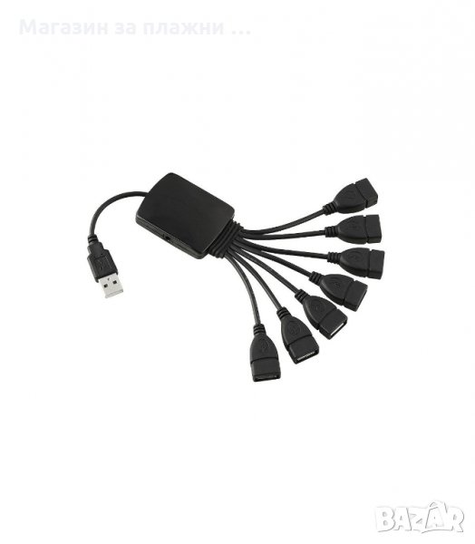 USB HUB 7 PORT СЪС ЗАХРАНВАНЕ НА 220V - код 0990, снимка 1