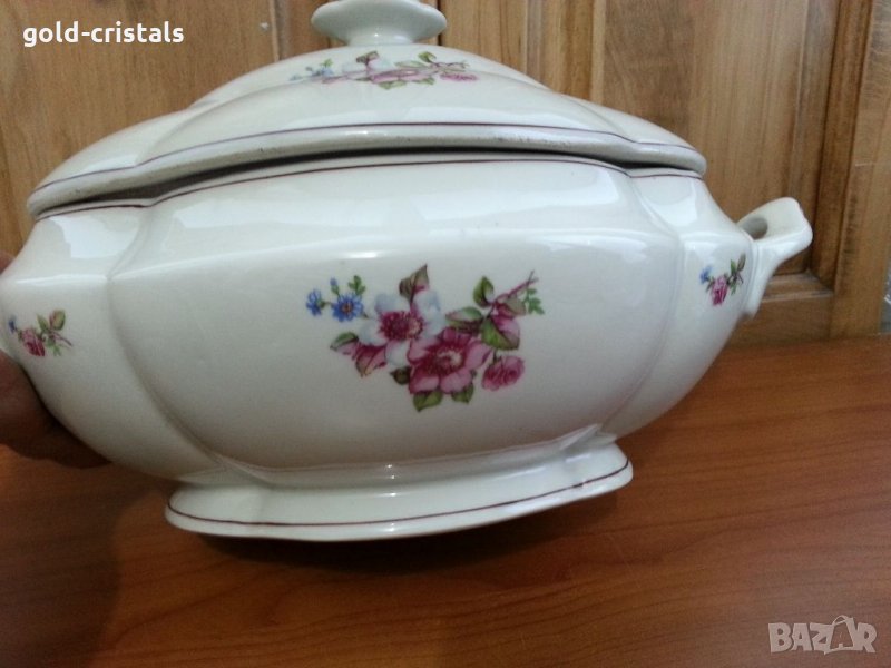 Стар български порцелан супник, снимка 1