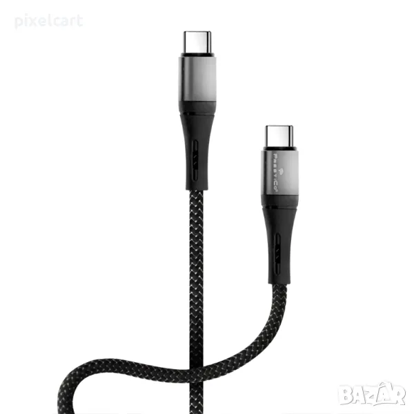 Кабел PRESTICO T10 от USB-C към USB-C, 60W, Черен, снимка 1
