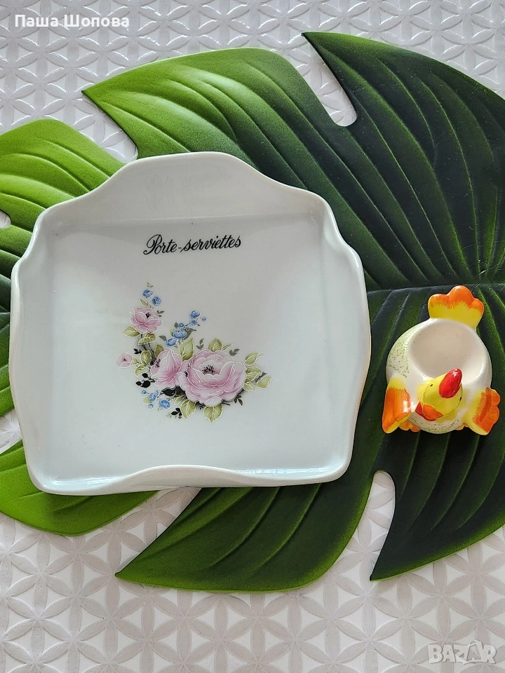 порцеланов салфетник+декорация, снимка 1