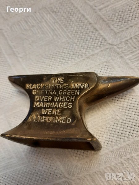 Бронз наковалня с надписи, снимка 1