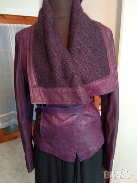 ЕСТЕСТВЕНА КОЖА ЦВЯТ ТЪМНО ЛИЛАВ  /Made in ITALY/, снимка 1
