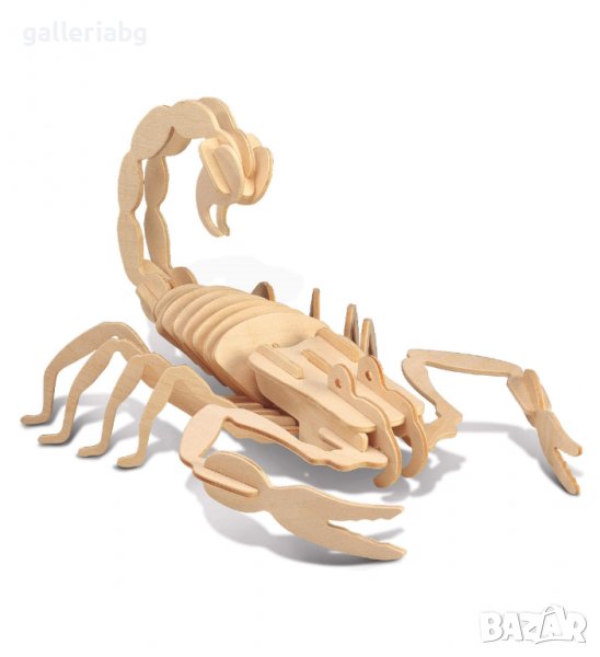 3D Дървена фигура на скорпион 3Д пъзел , снимка 1