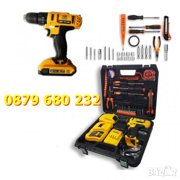 Винтоверт Vermark Starke 24V зарядно 2 бр. батерии и принадлежности, снимка 1