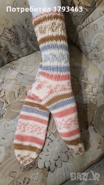 Ръчно плетени дамски чорапи антибактериални размер 38, снимка 1