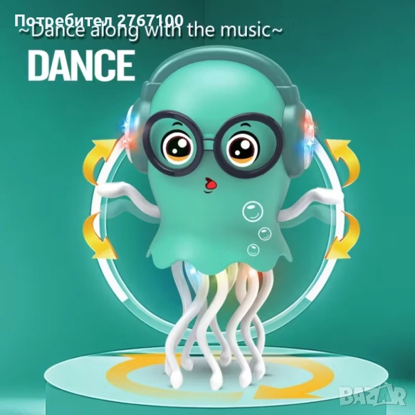 Играчка танцуваща медуза със звук и светлини, снимка 1