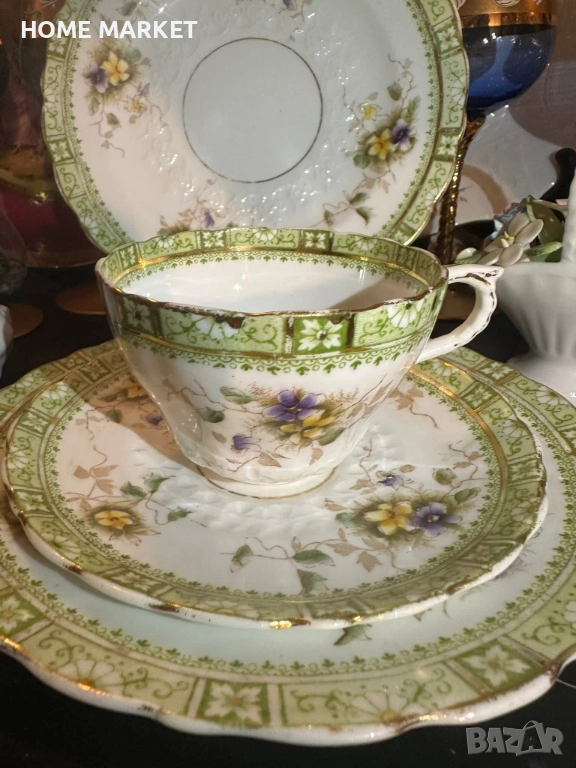 William Lowe Longton England  Circa 1874 - троен сет, мисля уникален и  с невероятна красота, снимка 1