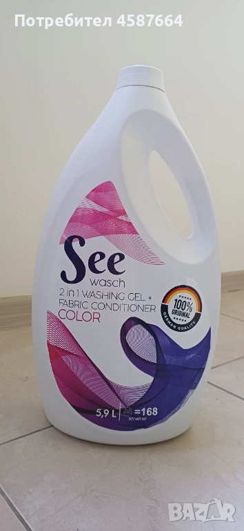 Гель + кондиционер 5,9 л SEE для цветного белья, снимка 1