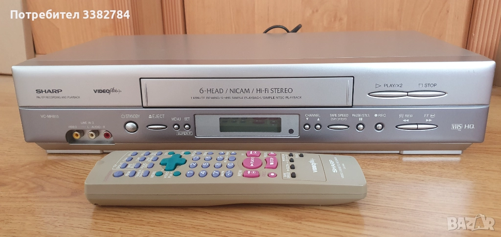 Видео рекордер SHARP VC-MH815 Hi-Fi stereo Sp/Lp/Ep , снимка 1