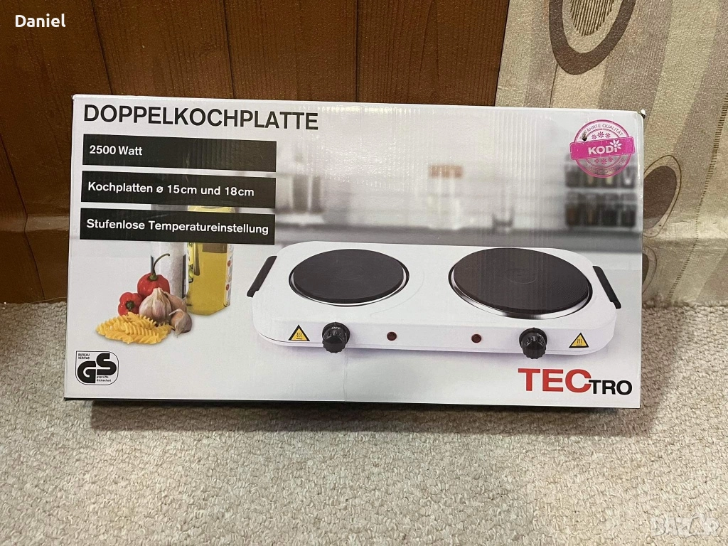Двойна електрическа котлонна плоча TECTRO – 2500W, снимка 1