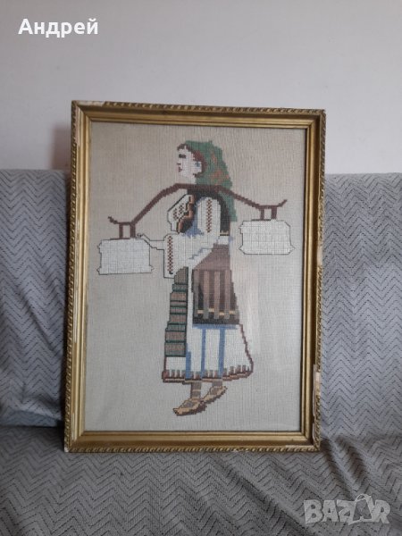 Стара бродирана картина #2, снимка 1