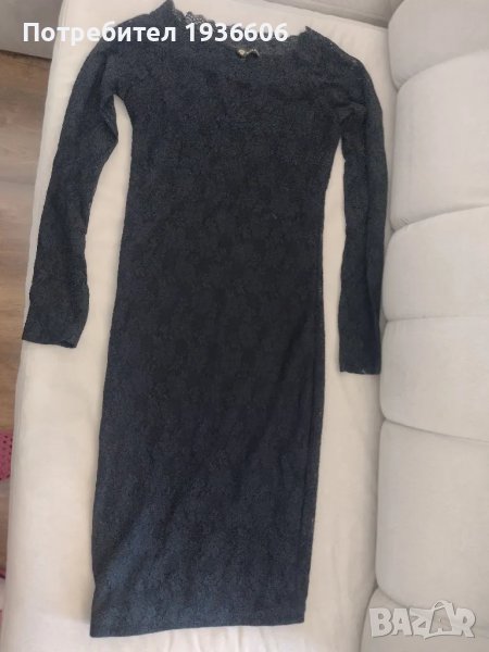 Дамска черна рокля, размер С, снимка 1