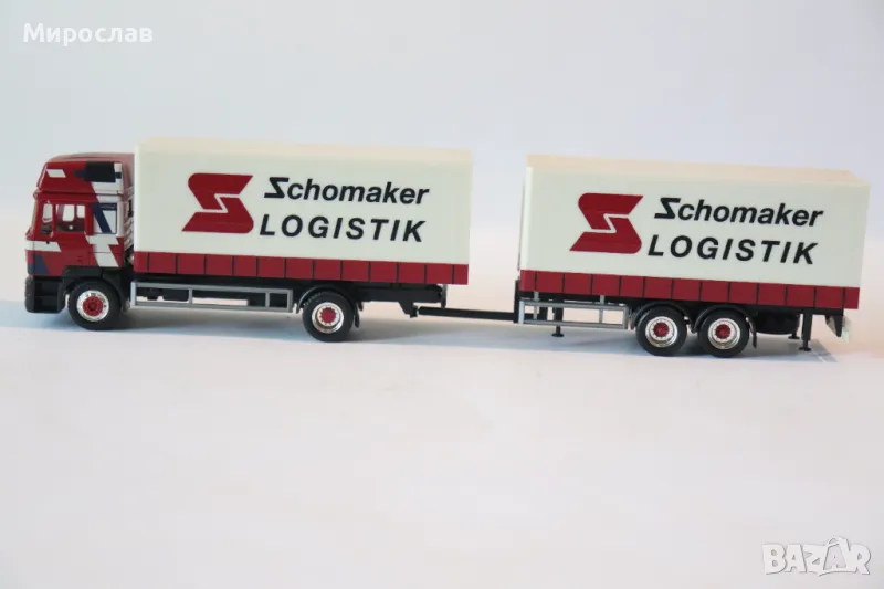 HERPA H0 1/87 MAN КАМИОН МОДЕЛ КОЛИЧКА TIR ВЛЕКАЧ, снимка 1