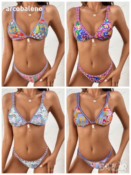 Нов секси дамски бански костюм от две части в етно стил, 4цвята, снимка 1