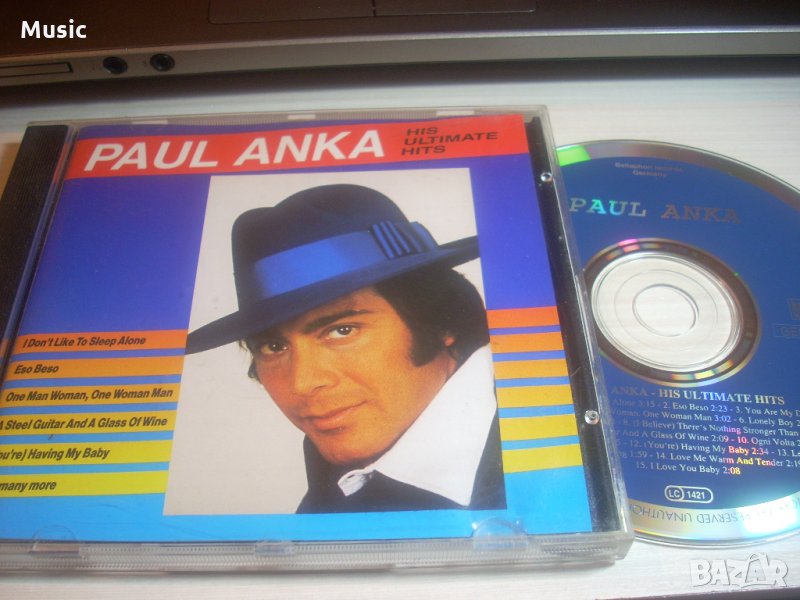 ✅Paul Anka - His ultimate hits - оригинален диск, снимка 1