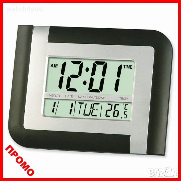 КАЧЕСТВЕН ДИГИТАЛЕН СТЕНЕН/ НАСТОЛЕН ЧАСОВНИК С ТЕМПЕРАТУРА.ЕЛЕКТРОННИ СТЕННИ ЧАСОВНИЦИ ГОЛЕМИ ЦИФРИ, снимка 1