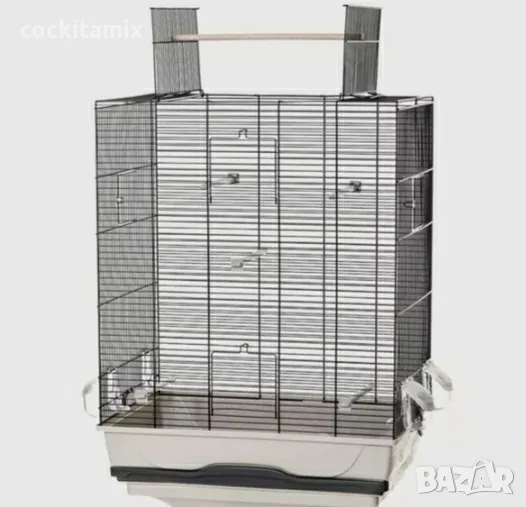 Отворена клетка за птици Амбра черно и пясъчно - 57 / 37 / 89см, снимка 1