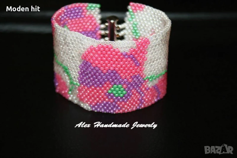 Ръчна изработка. Гривна орхидеи., снимка 1