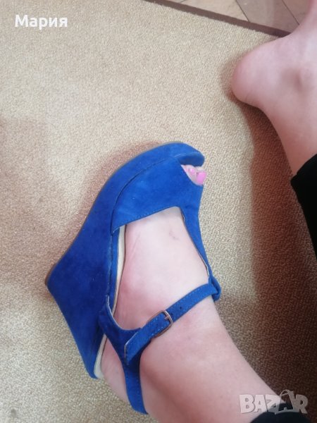 Сини обувки на платформа , снимка 1