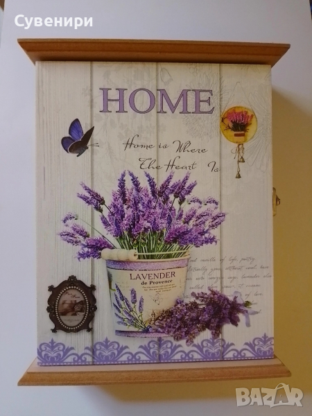 кутия за клячове за стена-лавандула, снимка 1