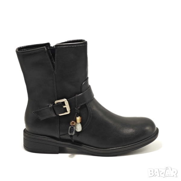 Дамски боти с нисък ток в черен цвят TT25, снимка 1