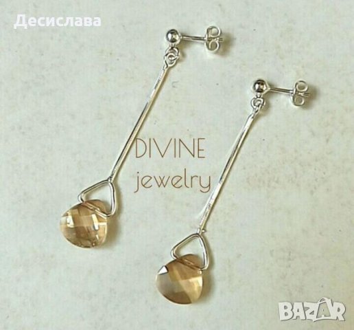 Обици с кристали Сваровски, снимка 1