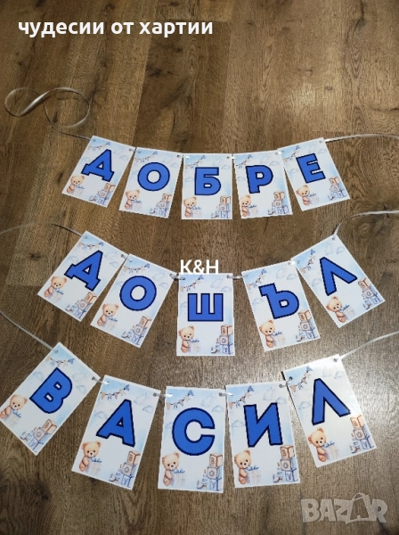 Надпис Добре дошло бебе , снимка 1