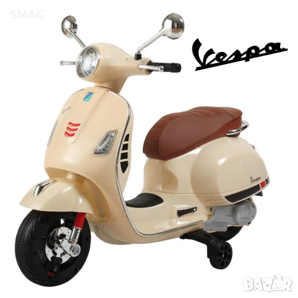 Електрически скутер VESPA 6V със светло бежово кафяво S_1184141, снимка 1