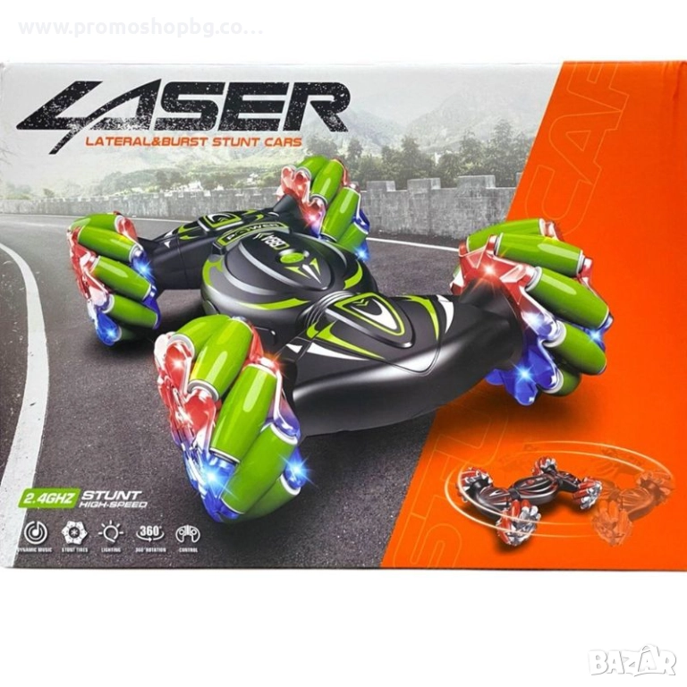 Радиоуправляема каскадьорска кола със светлини и звуци, снимка 1