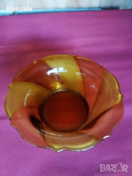 стъклена купа,фруктиера арт деко, снимка 1