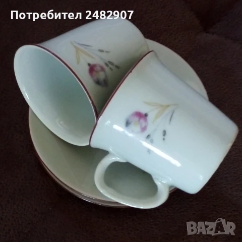 Комплект ретро чашки за кафе - 2 броя