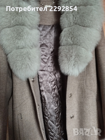 Палтото кашмир яка естествен косъм , снимка 2 - Палта, манта - 44653678