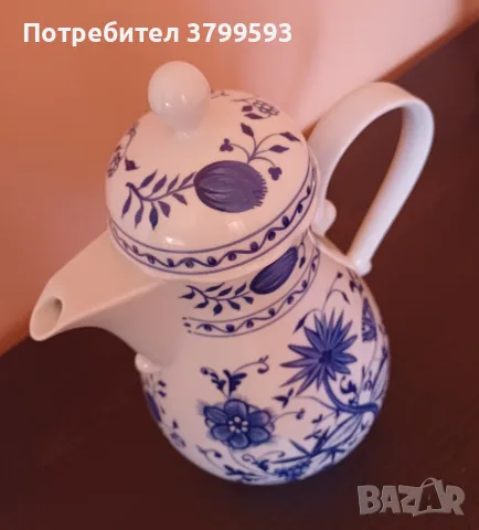 Кана за кафе Kahla- ГДР декор "Син лук", снимка 4 - Сервизи - 56135970