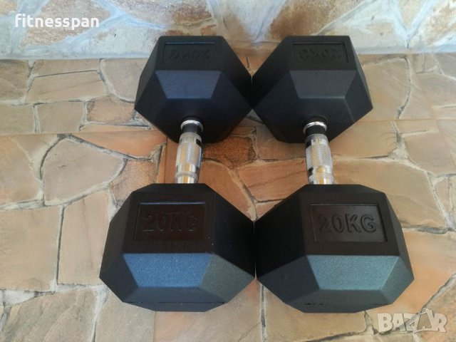 Хексалгенови дъмбели 2 бр. х 20 кг., снимка 2 - Фитнес уреди - 37596751