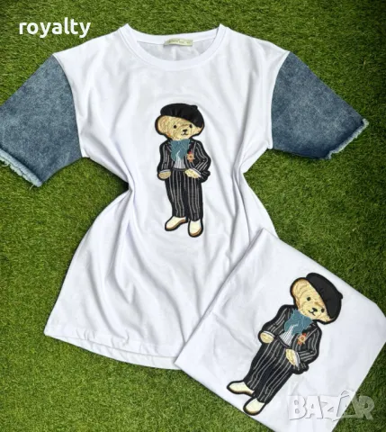 Памучна дамска тениска Bear, снимка 2 - Тениски - 49727849