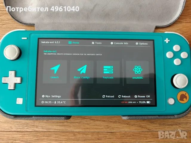 Nintendo Switch lite Picofly mod 256gb, снимка 2 - Nintendo конзоли - 56240549