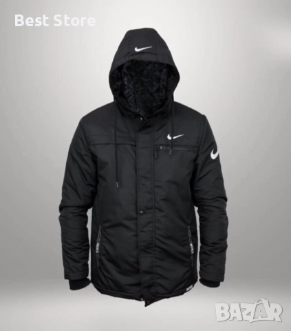 Nike Мъжко Черно Зимно Дълго Яке Найк 
