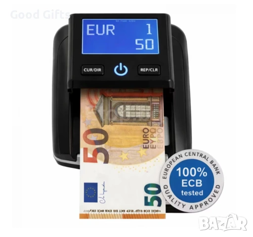Професионален детектор за фалшиви банкноти с LCD дисплей – EUR, бърза и точна проверка