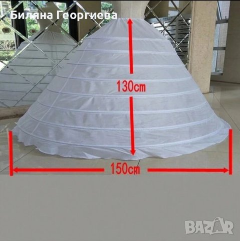 Кринолин с 8 обръча, диаметър 150см, обиколка долен обръч около 4.5м, снимка 2 - Рокли - 44162113