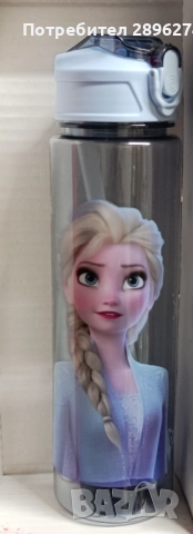 Шише за вода със сламка,700 мл. Любими анимационни герои 