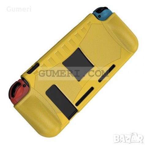 Nintendo Switch - Противоударен Силиконов Гръб - Жълт, снимка 2 - Аксесоари - 35520375