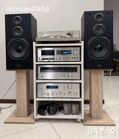 🔈Ретро аудио сет PIONEER синя серия - усилвател, тунер, дек, грамофон, тонколони и рак шкаф🔈