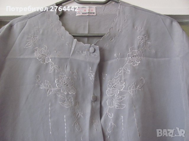 Копринена сива блуза М/Л размер, снимка 2 - Други - 36957334